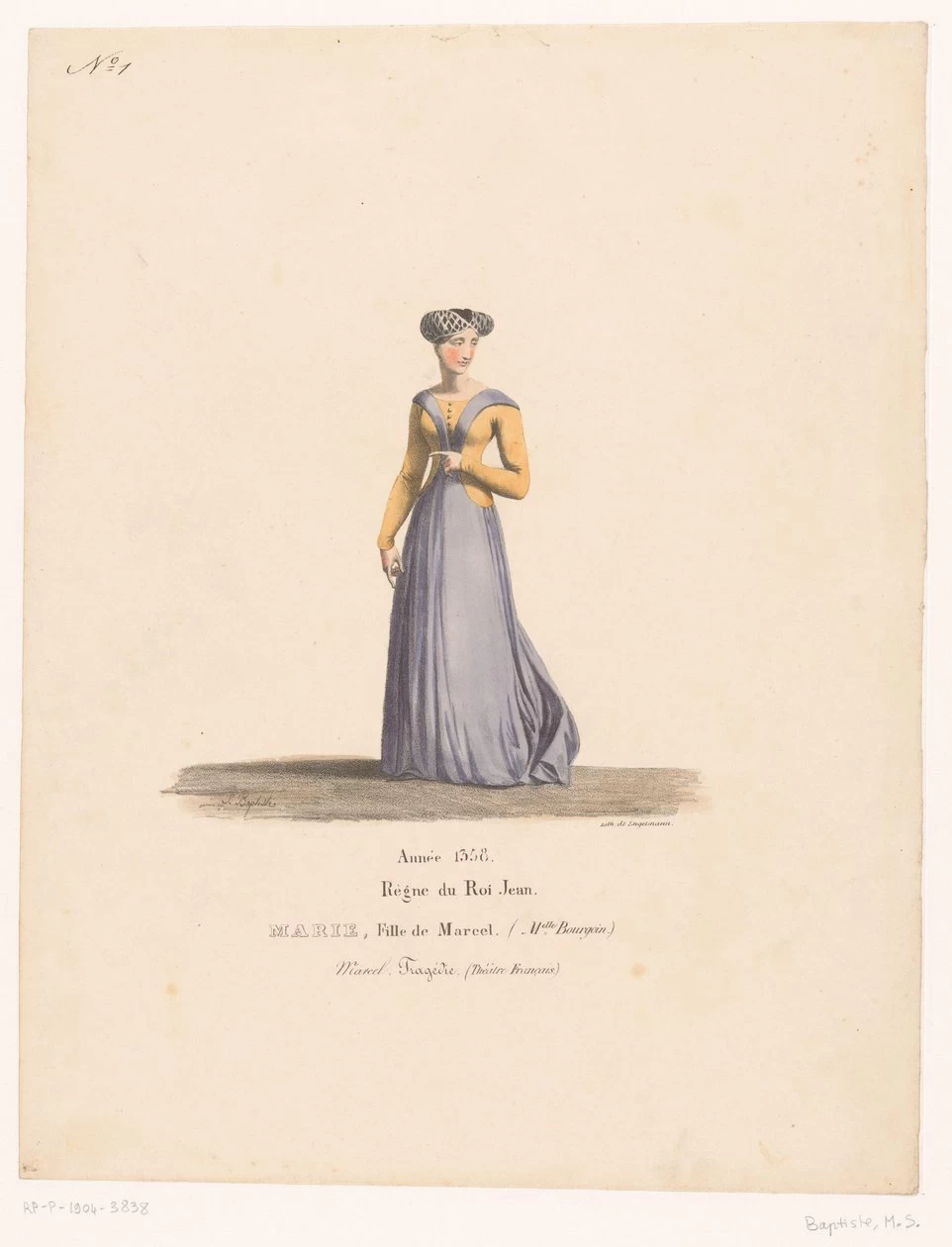 Jean Alaux - Costume di Marie Marcel dalla tragedia Marcel, Rijks Museum, Amsterdam